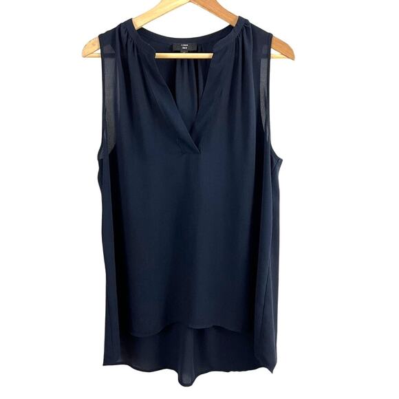 J. Crew 365 Sleeveless Open V Neck Top Blouse Tank Women Size LT Large Tall - Picture 1 of 10